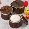 Carbonized Wooden Insulated Rice Bucket with Lid