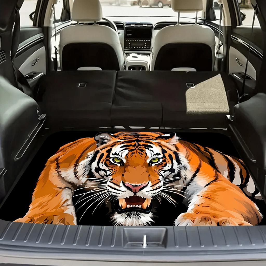 1Pcs Realistic Tiger Pattern Car Trunk Mat with Anti Slip Cargo Liner Waterproof Rear Storage Protector Floor Mat for SUV Sedan