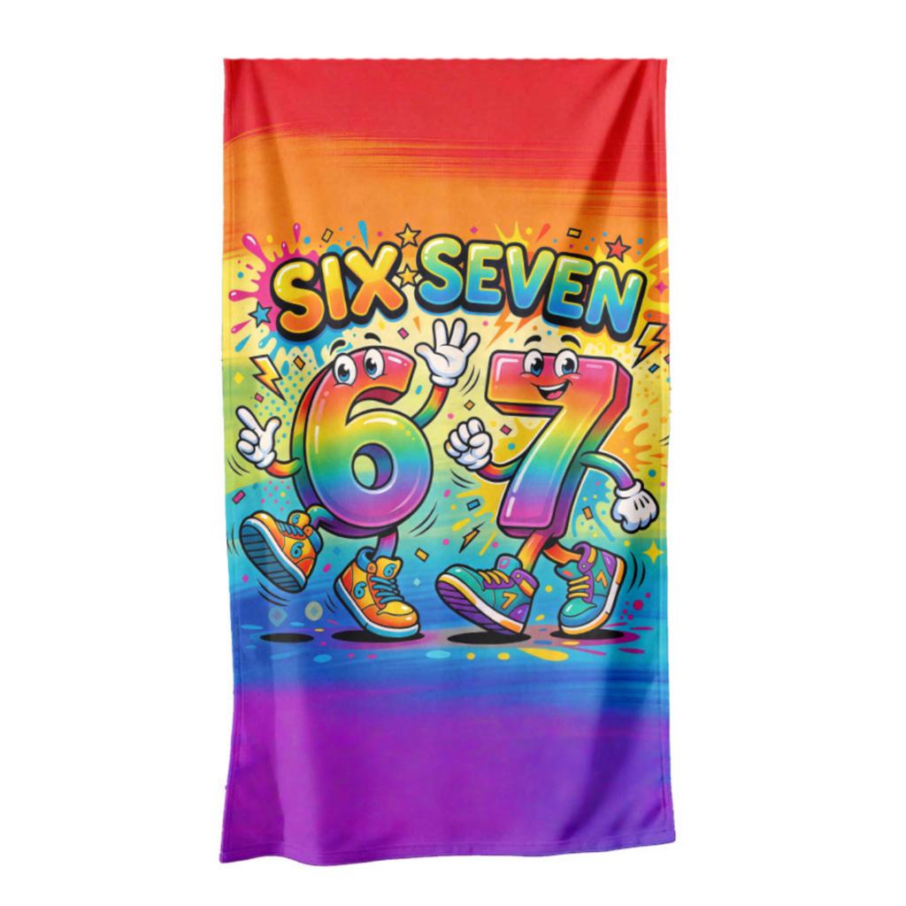 Numero 67 Asciugamano Arcobaleno Unisex Leggero Assorbente per Piscina Yoga Campeggio Viaggio Essenziale da Spiaggia Regalo Lavabile in Lavatrice