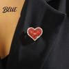 Brooch Gift Red Rhinestones-Encrusted Heart Shape Pin Clothes Jacket Jackets