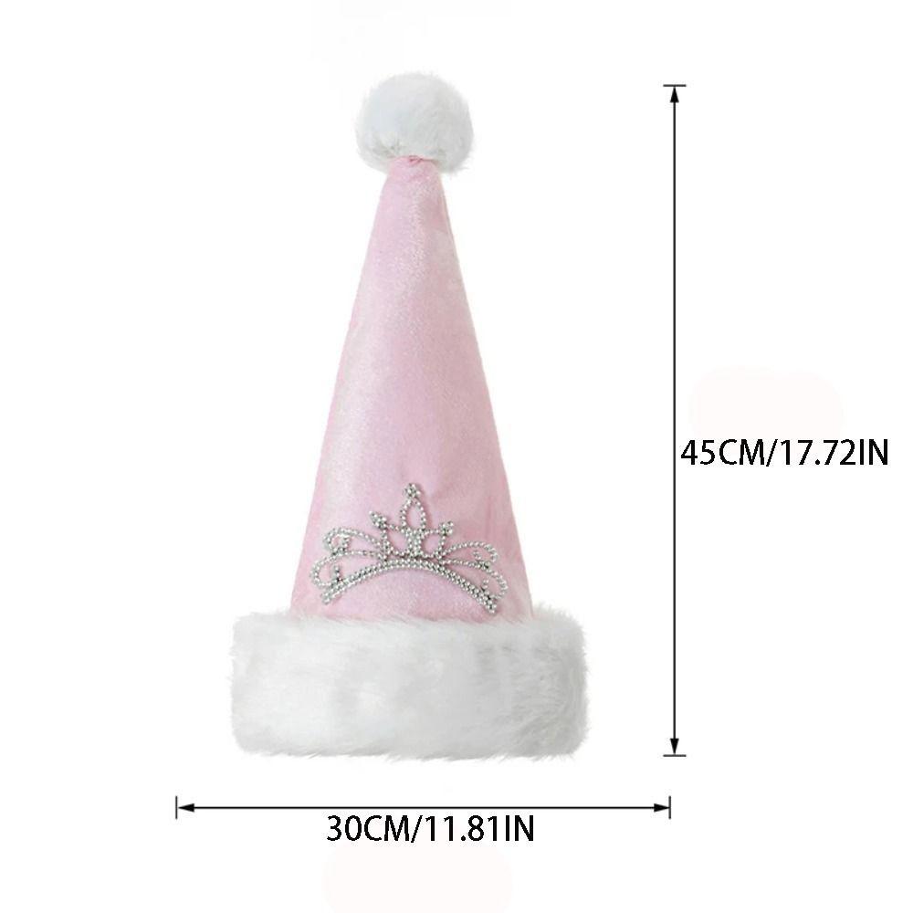 Thicken Xmas Hat Plush Winter Cap Christmas Decoration Crown Christmas Hat  Women
