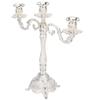 1pcs Silver And White Candle Holder Zinc Alloy 3 Arm Candle Holder Metal Candelabra  Home Decor