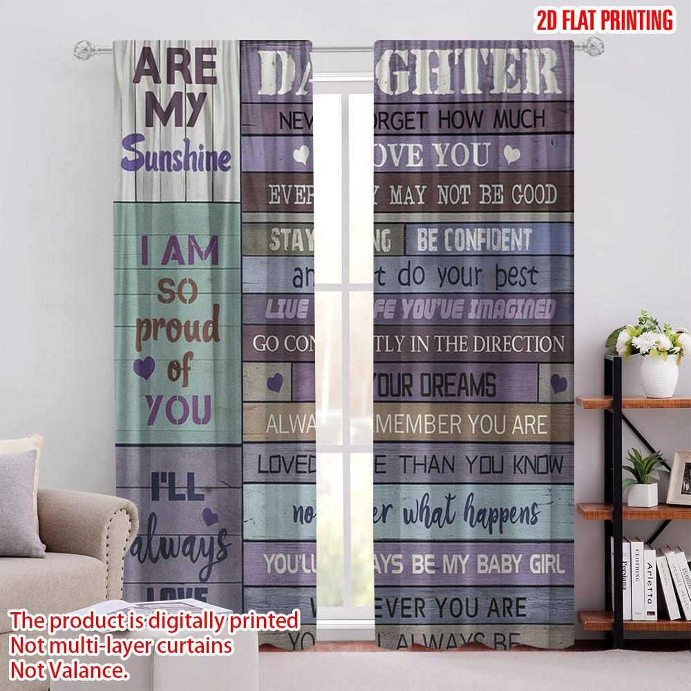 

2pcs,2D plane printing Light Filtering Curtains Inspirational Blanket Durable 100% Polyester Fabric (without rod) Decorations 52.50 × 116.00 cm 2 pcs