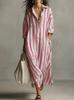 Striped Shirt Dress With Pockets For Casual Summer Wear In Relaxed Fit