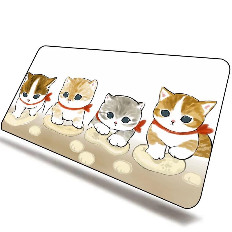 Kawaii Cat Gaming Mouse Pad Gamer Non-slip Mausepad Computer Accessories Deskmat Mousepad Mats Keyboard Pc Cabinet Xxl