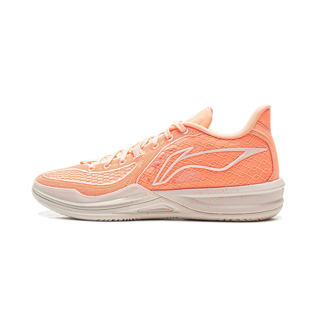 new LiNing Cushioning, Slip Resistant, And Breathable Low Top Basketball Shoes Men's Fluorescent Soft Orange
