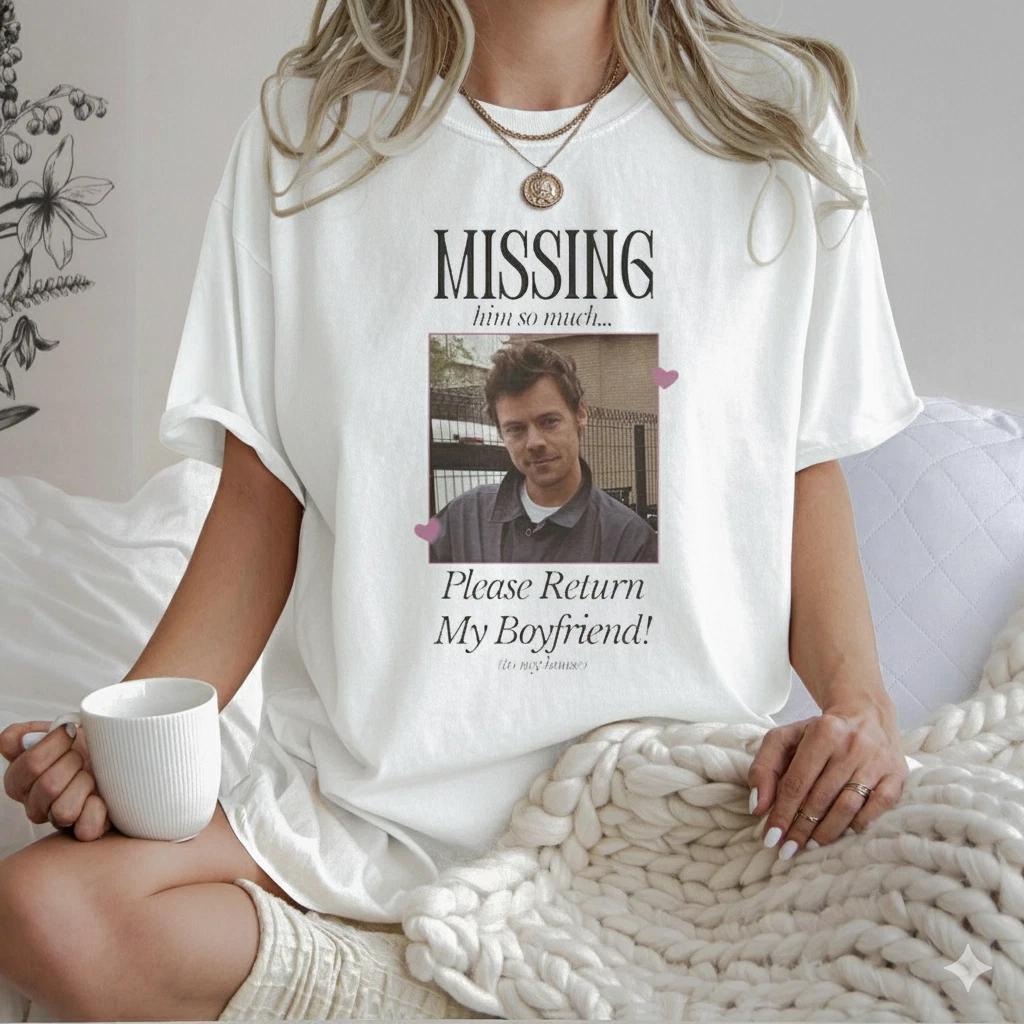 Unisex Adult Funny Graphic Missing My Boyfriend Fny Graphic isex T-... XXL