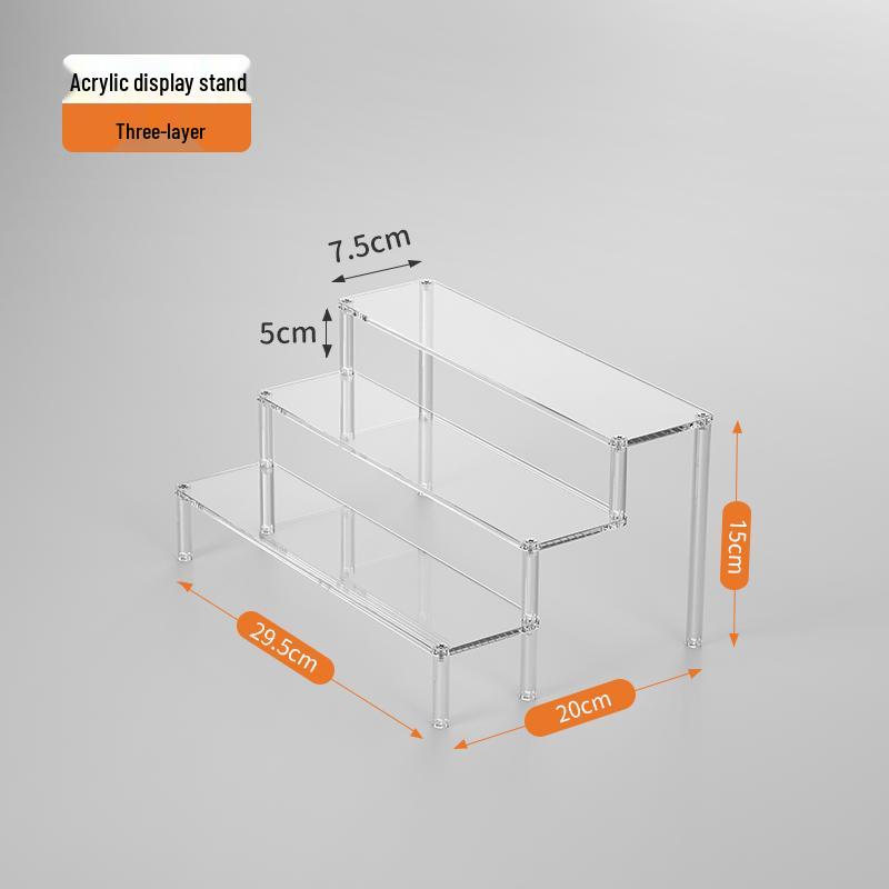 Acrylic Tiered Display Stand for Figurines and Blind Box Dolls - Transparent Home Organizer