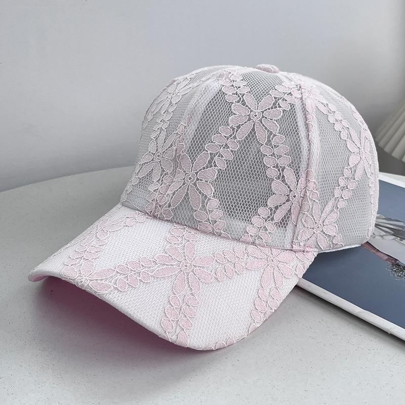Summer New Lace Hollow Flower Temperament Baseball Cap Women's Outdoor Street Versatile Sunscreen Sunshade Cap