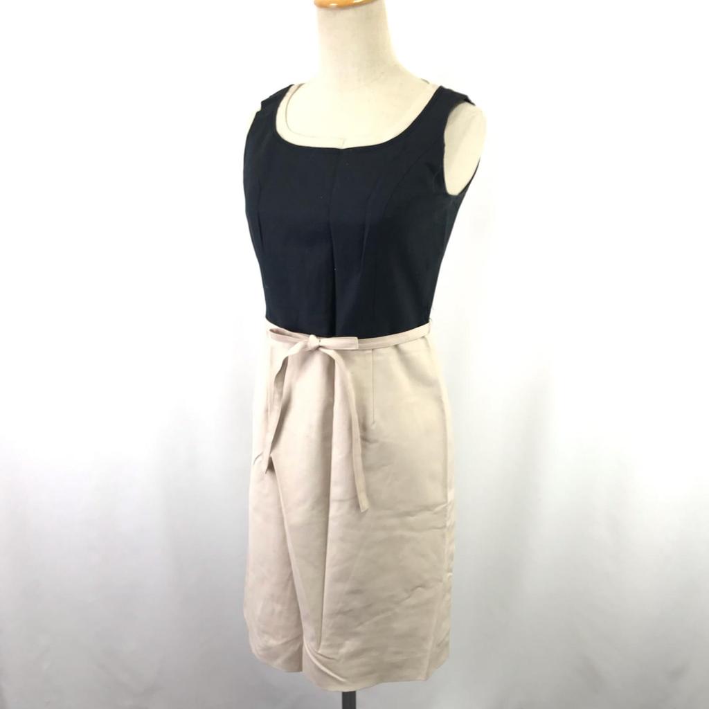 Harrods Sleeveless Dress Women’s S Black Beige Knee Length(USED)