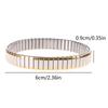 Jewelry Stainless Steel Stretch Bracelet for Women, Flexible Wide Wristband Bangle Bracelets Decorated Golden Pattern