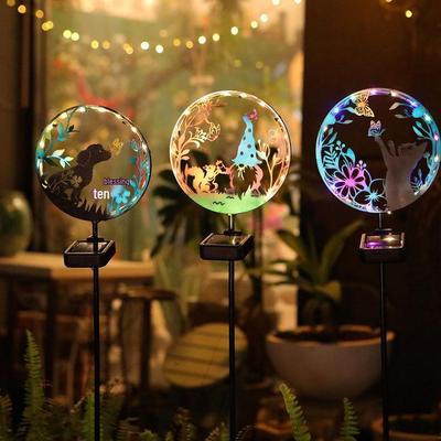 Solar Animal Silhouette LED Stake Light – Wrought Iron Outdoor Landscape Decoration for Courtyard and Small Yards