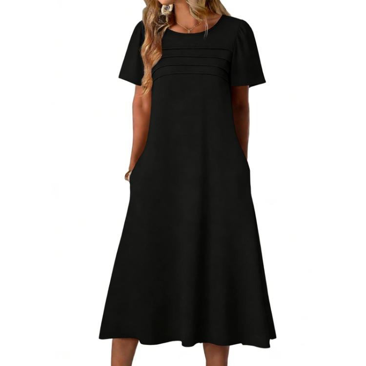 Casual Fashion Slim Fit Solid Color Long Dress for Women Ladies