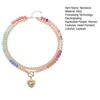 Buntes mehrschichtiges Perlenhalsband Damen Herzanhänger Perlenchoker Süßes Boho-Halsband für Mädchen Urlaub Sommer Strand