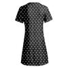 Women Summer Short Sleeve Flower Printed Pockets Sundress Casual Swing Dress