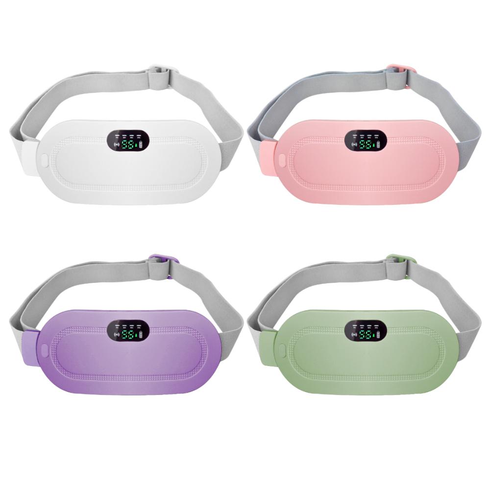 Portable Waist Massager Belt for Menstrual Cramp Relief USB Rechargeable Menstrual Heating Pad ABS+Velvet розовый