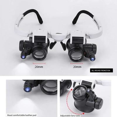 Loupes 8X 15X 23X Loupe LED Bandeau Verre Loupe pour Œil Outil de Réparation Outils d'Horlogerie Loupe pour Pièces de Monnaie Timbres Bijoux