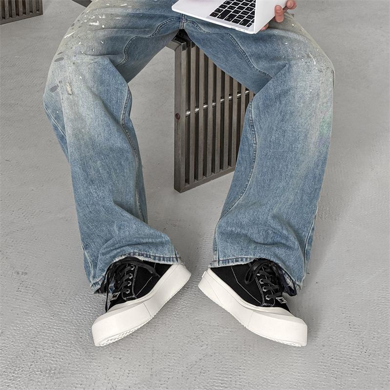 Basic board shoes niche thick-soled summer new casual breathable washed denim shoes