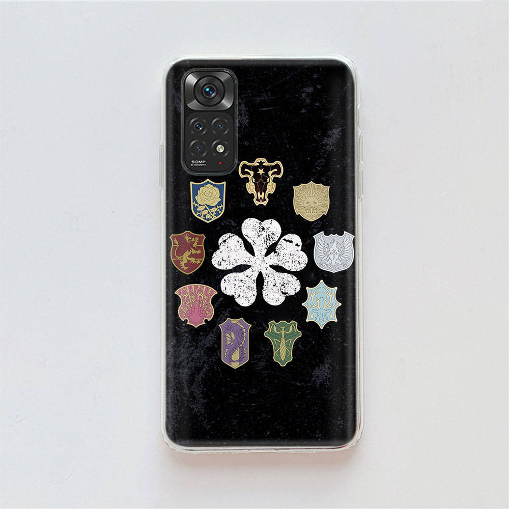 DT51 Black Clover Anime Case for Samsung A04 A14 A23 A34 A54 M23 M33 M52 M53 Realme 10 9 C30S C35 C55 VIVO Y02S Y21 Y33S Y51 X80 Pro Clear Cover