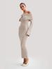 Women's Elegant Off-the-Shoulder Knit Dress with Lapel - European & American Style 2026