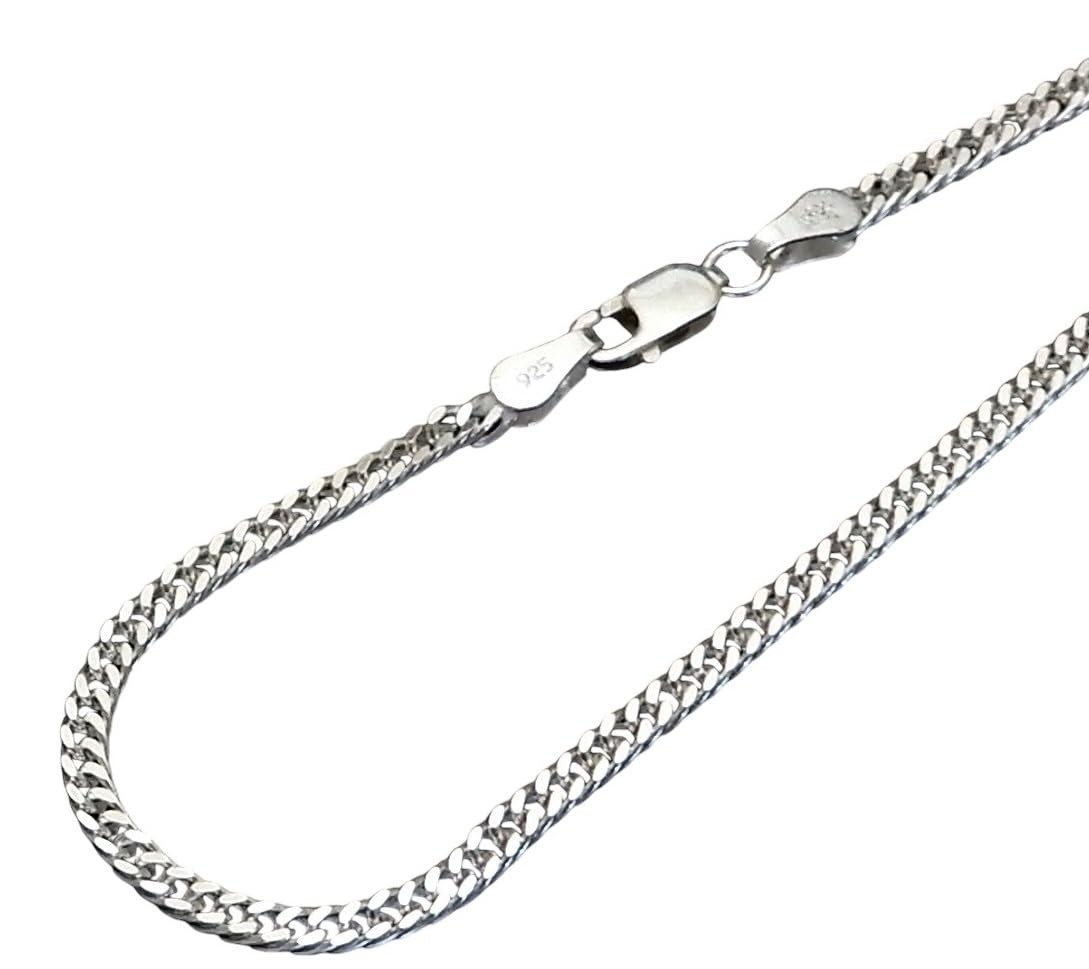 

[100 Points Market] Double Curb Chain Necklace, 925 Sterling Silver, 2.6mm, 60cm, Men s, Simple, Stylish, Thick, Men s Curb Chain, Double Curb Chain,