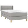 Boxspringbett mit Matratze Hellgrau 100 x 200 cm Stoff