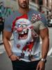 Christmas Santa Claus 3D Print T Shirt for Men Casual Short Sleeve Tee Shirts Fashion O-Neck Top New Year Gift Oversized T-Shirt