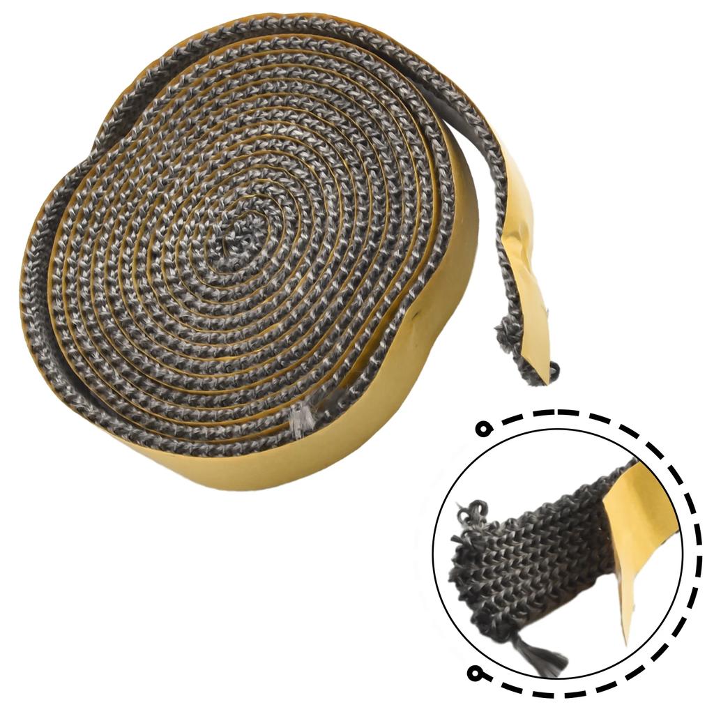 Sealing Strip Stove Rope Black Chimney Door Seals Fiberglass Fireplace Glass Seal Lightweight 18mmx3mm Replacement