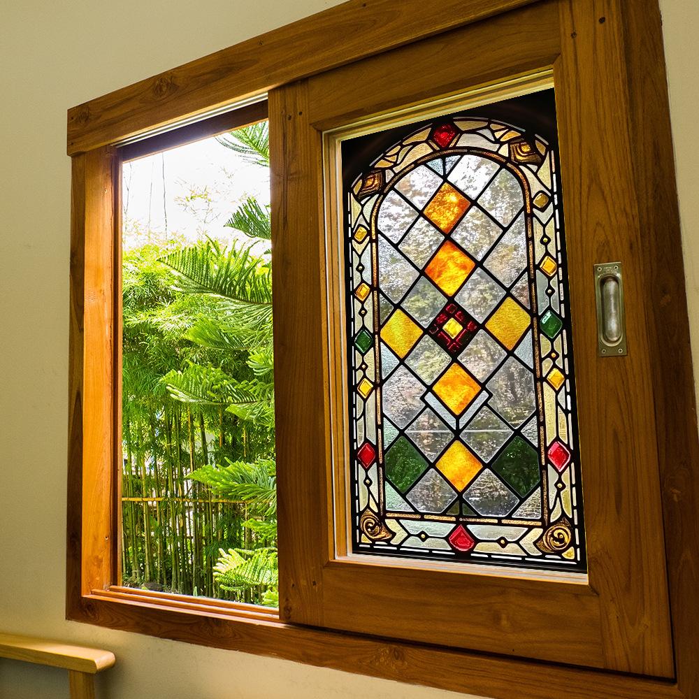 Creative Diamond-shaped Grid Home Glass Window Beautification and Decoration Electrostatic Window Stickers
