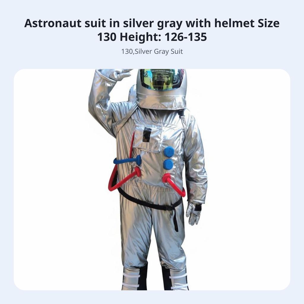 Astronaut Costume Performance Prop Full Full-Length Astronaut Suit Spacesuit Costume Front Fastener Space Explorer Jumpsuit