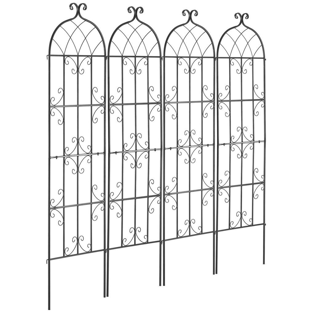 4 Packs Metal Garden Trellis for Climbing Plant Support 71x20 In Rustproof