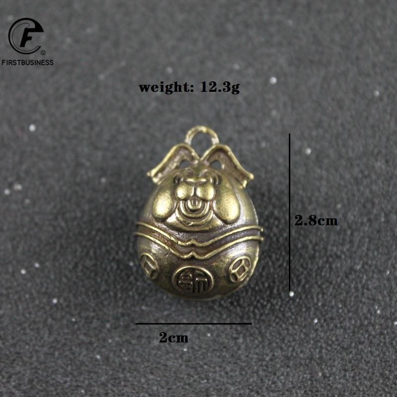 Antique Copper Zodiac Animal Pig Head Bell Figurines Small Desk Ornaments Tea Table Decorations Feng Shui Brass Crafts Decors