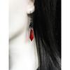 Black Bat Earrings with Red Teardrop Beads, Earrings Gothic Alternative ,Gothic Gift for Her Bat Lover,Halloween Jewelry