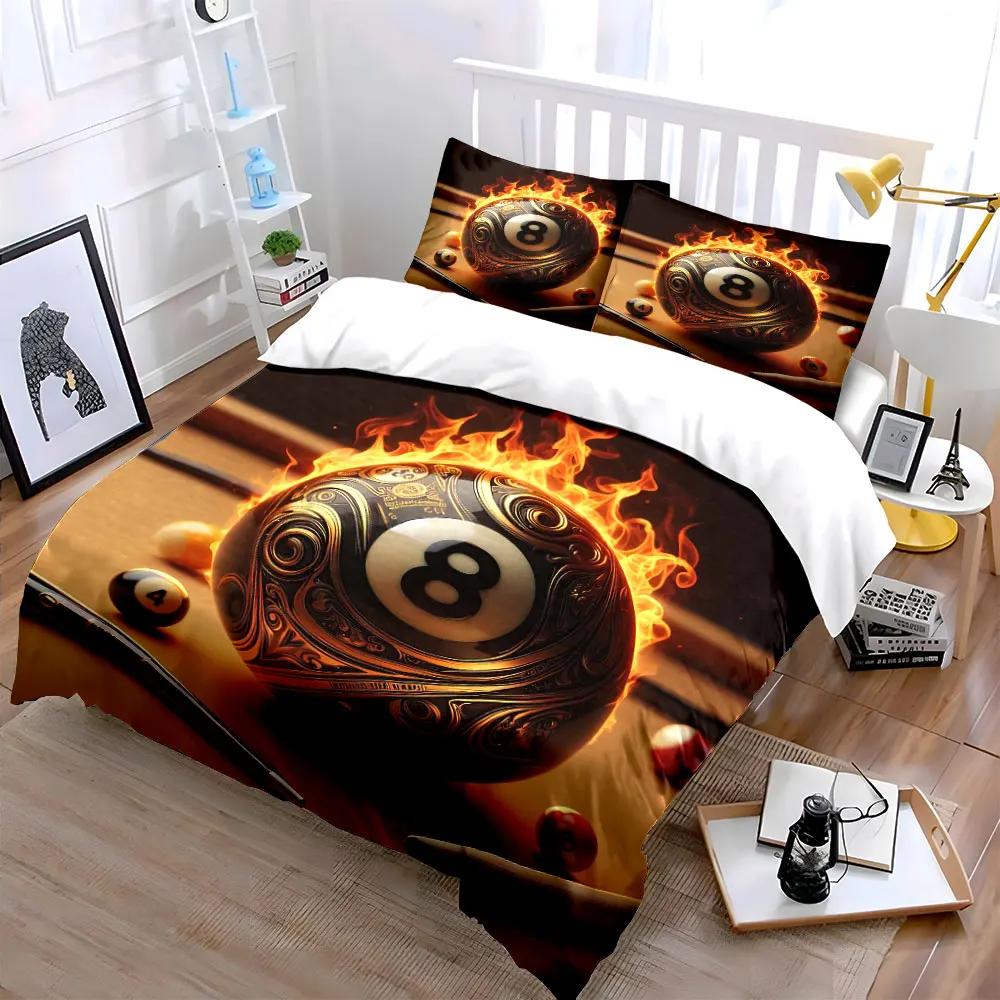 "Stylish Billiard Three-Piece Set" Soft Comfortable Duvet Cover Bedding Set Included 1*Duvet Cover & 2*Pillowcases, gift