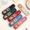 3pcs/set Cutlery With Box Holder Dinnerware Spoon Fork Chopsticks Set Travel Tableware Stainless Travel Cutlery Set Utensil Case
