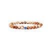 MKENEDN 6mm Natural Stone Beads Evil Eye Bracelet Reiki Hematite Elastic Bracelets For Men Women Hand Jewelry Pulseras Homme