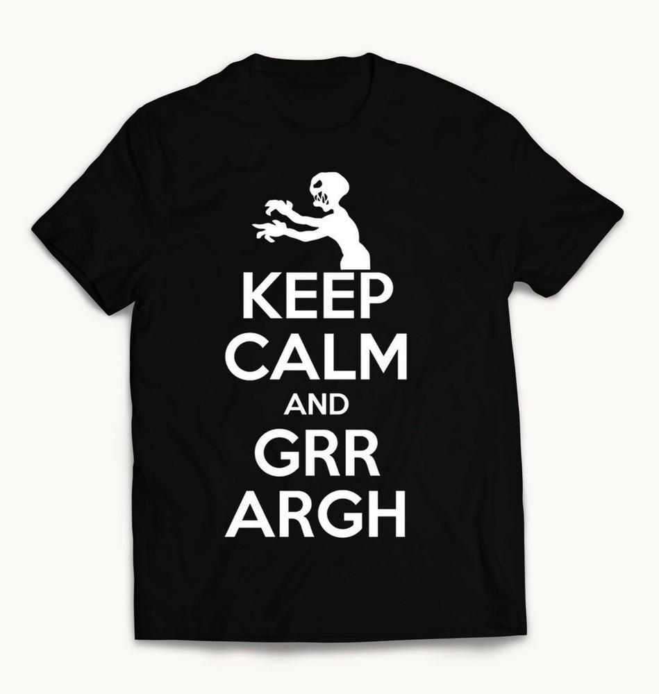 Black T Shirt KEEP CALM AND GRR ARG BUFFY THE VAMPIRE Adult Cotton XXXXL