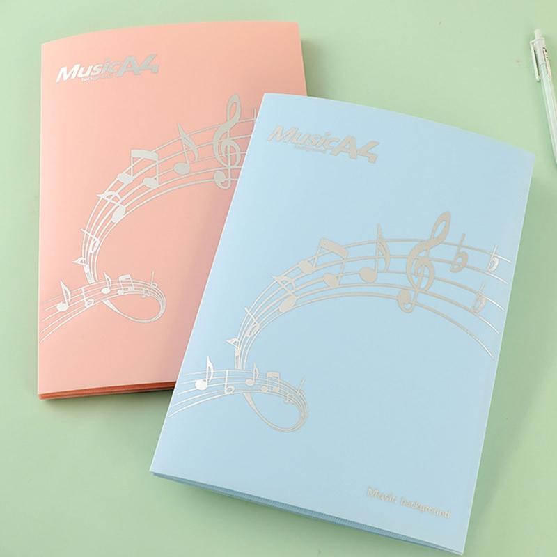 4 Pages Plastic Sheet Music Folder A4 Size Storage Holder for Chorus Art Student