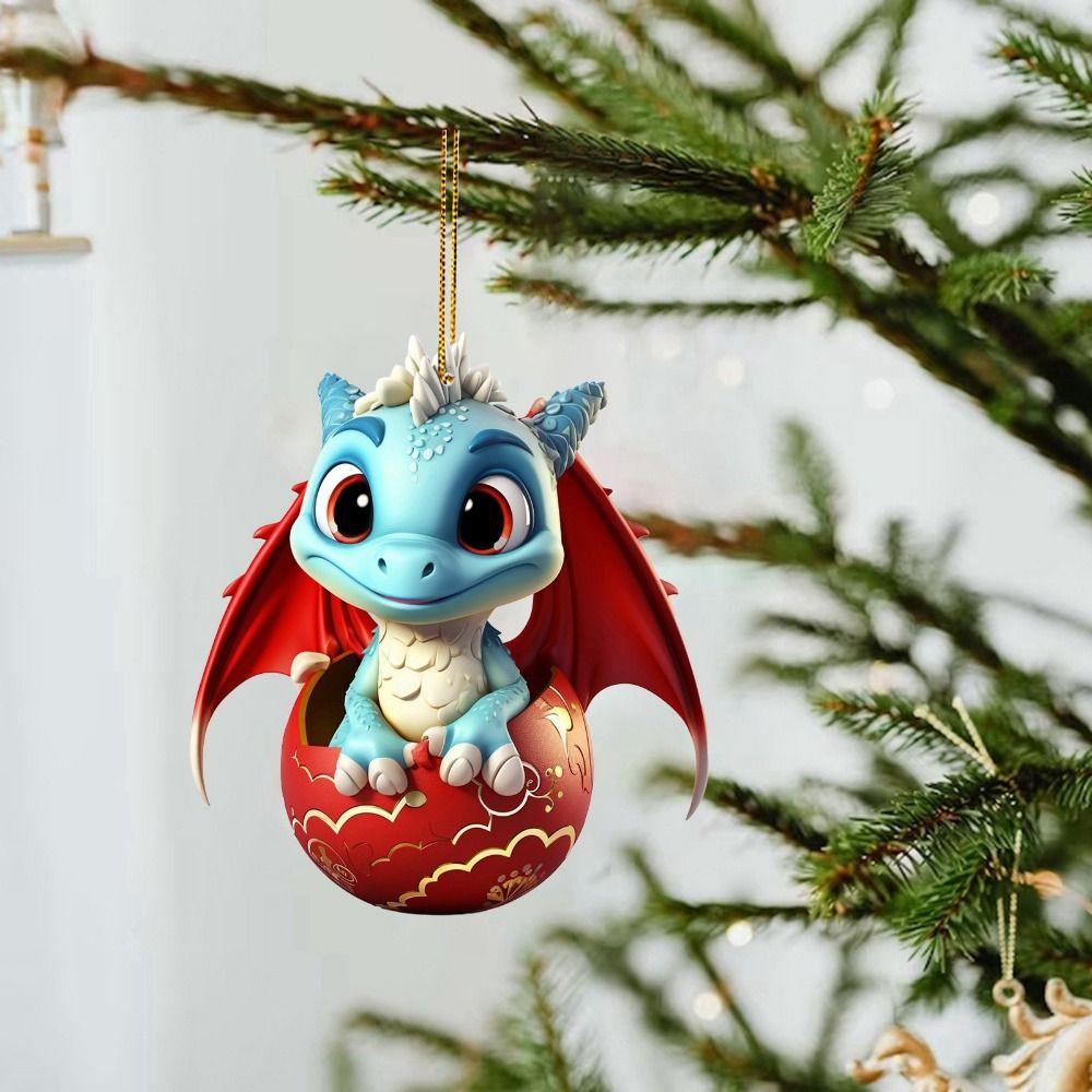 Lifelike Flying Dragon Baby Pendant Cartoon Xmas Tree Flat Pendant  New Year Gift