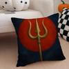 SShiva Trident Cushion Cover Throw Pillow Cover Hidden Button Durable Polyester Chair Cushion