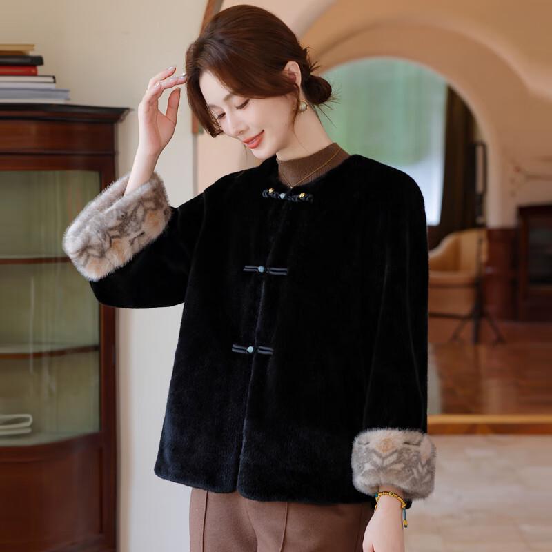 New Chinese Style Faux Mink Velvet Coat