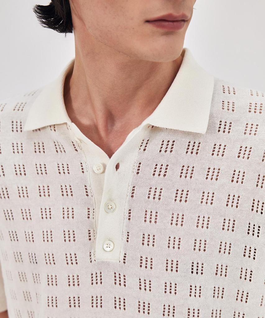 THEKNITCOMPANY Orea Scali Polo Shirt - Lucent White