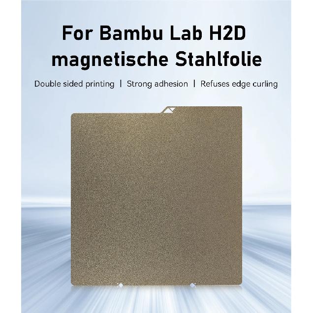 For Bambu Lab H2d Build Plate Textured/Smooth PEI PEO PET Plate Spring Steel Sheet Bambulab H2d Part Heat Bed 3D Printer Parts