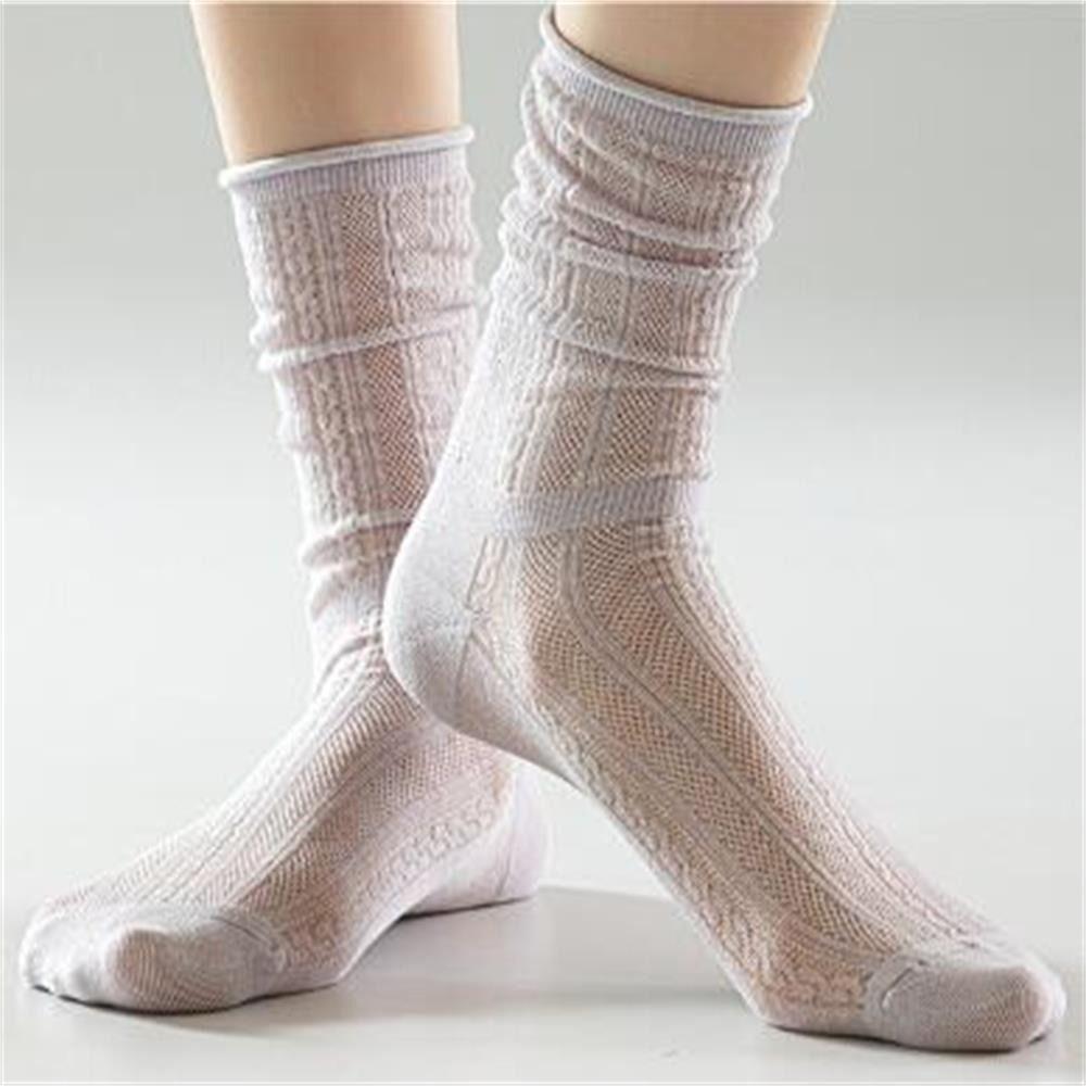 Solid Color Loose Mouth Mid-Tube Socks Breathable Sweet Stockings New Cotton Socks
