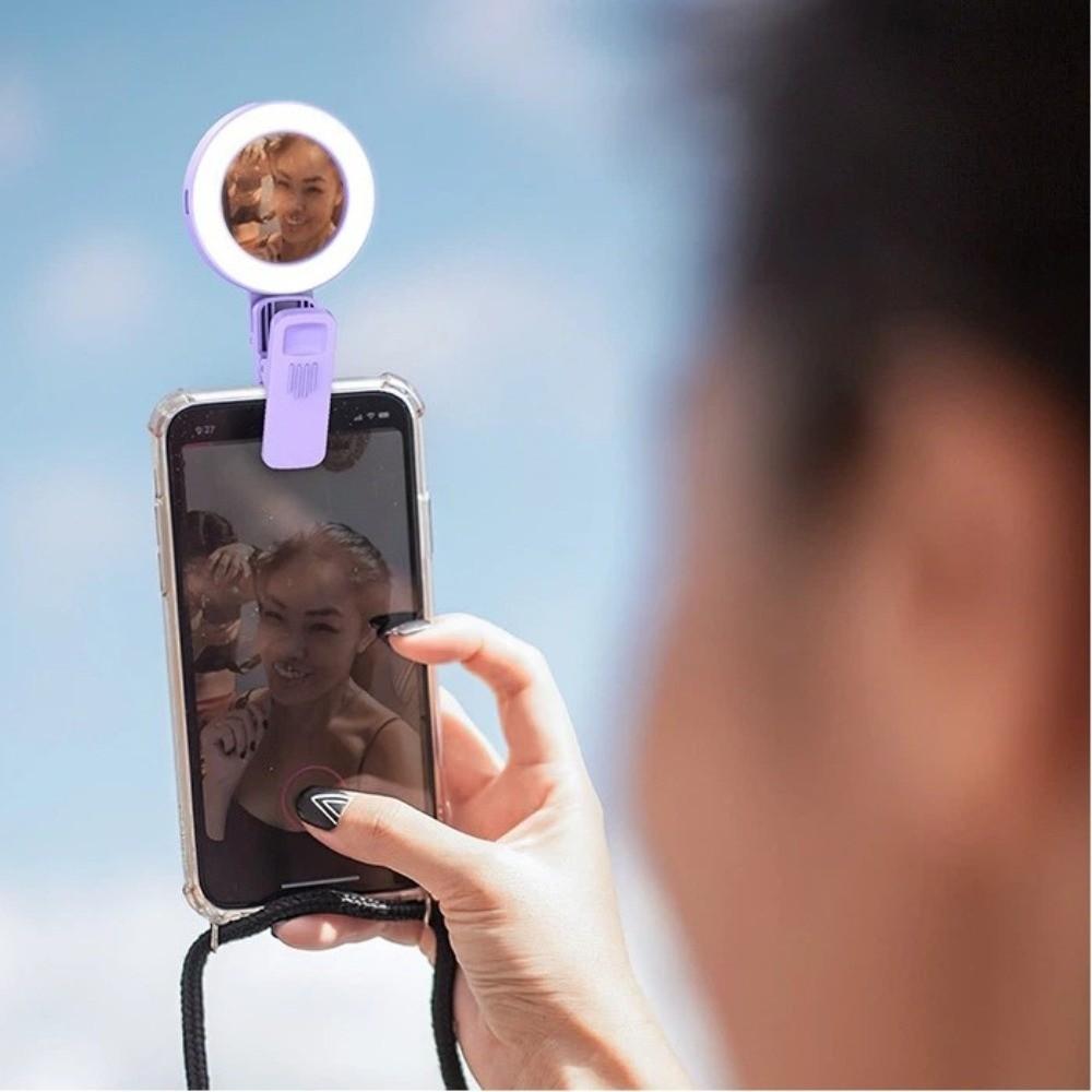 Three-Color Light Pocket LED Selfie Light Rechargeable LED Ring Light Mini Pocket Fill Light