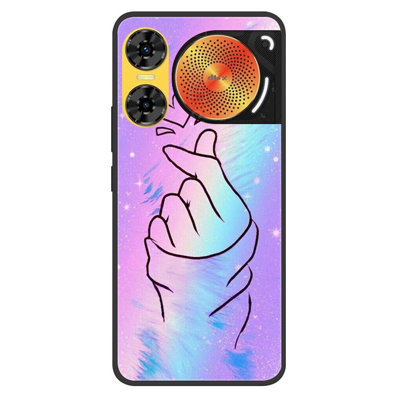 For ZTE Nubia Music 2 Case 2025 Soft Black Silicone Bumper Butterfly Painted Phone Cover for Nubia Music2 Cases Fundas Capa