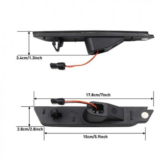 4PCS For 2010-2015 Chevy Camaro LED Bumper Side Smoked Marker Light Lamps Set US