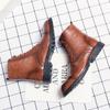 British Casual High Top Leather Shoes Brock Martin Boots Hairstylist Pointed Business Boots