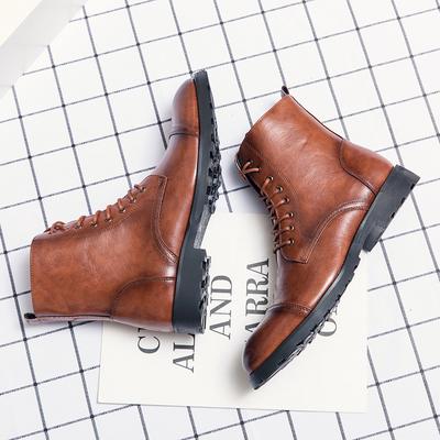 Britische lässige High-Top-Lederschuhe Brock-Martinstiefel Friseur Spitz zulaufende Business-Stiefel