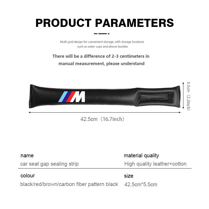 For BMW Car Seat Gap Filler Soft Leather Leak Pads Plug Leak Proof Strip Auto Accessories Performance X1 X3 X5 E39 E46 E90 F20